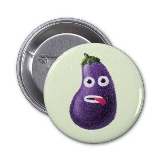 Funny Cartoon Eggplant Buttons