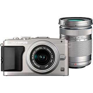 Olympus PEN E PL5 2 1/2 H x 4.4 W x 1 1/2 D Silver Mirrorless Digital Camera, 16.1 Mega Pixels  Make More Happen at