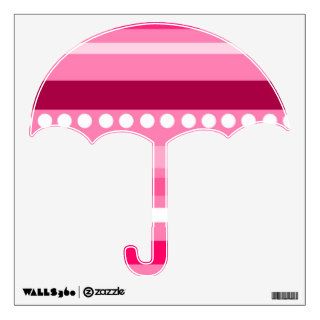 Pink Stripes Girly Umbrella Wall Decor