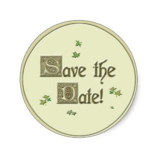 Save the Date Celtic Round Stickers
