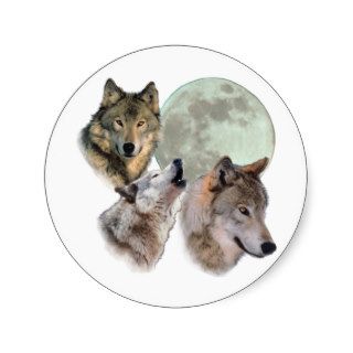 Three Wolf Moon Round Sticker