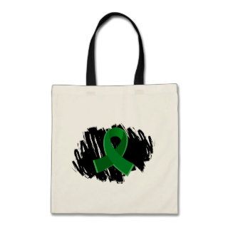 Liver Cancer Emerald Green Ribbon With Scribble Canvas Bag