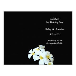 Tropical Flowers Black Wedding Program Cover Custom Letterhead