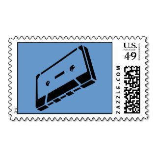 Black & White Cassette Tape Stamp