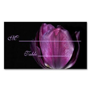Floral Nature Dark Purple Spring Wedding Placecard Business Card Templates