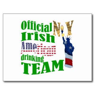 Official N.Y. Irish American drinking team Post Card