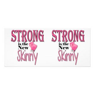 STRONG is the new Skinny With Pink Boxing Gloves Rack Card