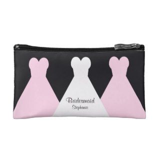 Bridesmaid Pink Cosmetic / Makeup Bag Personalized