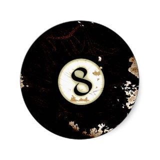 BILLIARDS BALL NUMBER 8 STICKERS