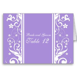 Luxury Lavender Floral Damask Table number card Card