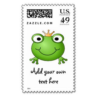 Frog Prince. Happy Frog. Stamp
