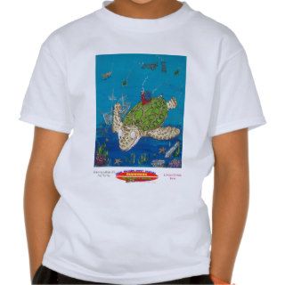 #131 8x10  Hitching a ride on a sea turtle T shirt