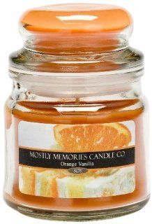 Mostly Memories Orange Vanilla 5 Ounce Lid Lites Soy Candle   Jar Candles