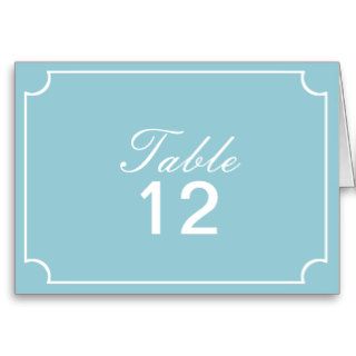 Blue Table Number Greeting Cards