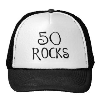 50th birthday gifts, 50 ROCKS Mesh Hats