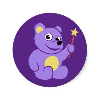 Purple Fairy Cartoon Teddy Bear Sticker