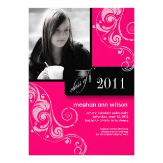 Hot Pink Graduation Announcements with Photo