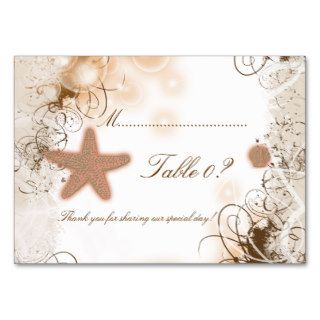 Beach theme wedding ~ table number card business cards