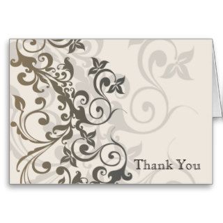 Charcoal and Ivory Filigree Anniversary Thank You Card