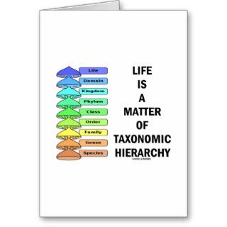 Life Is A Matter Of Taxonomic Hierarchy (Biology) Greeting Cards