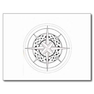 Knotwork Compass Rose Post Card