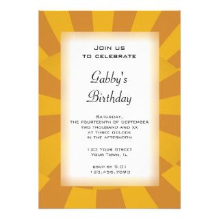 Yellow Sunshine Birthday Party Invitation