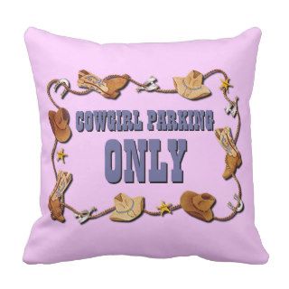 Cowgirls And Horses Throw Pillows