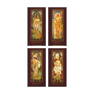 The Times of the Day (C) ~ Vintage Alphonse Mucha Gallery Wrap Canvas