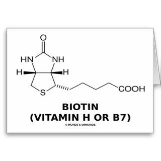 Biotin (Vitamin H Or B7) Chemical Molecule Greeting Cards