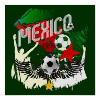 Mexico Grunge Futbol Mexicano Soccer gifts Poster
