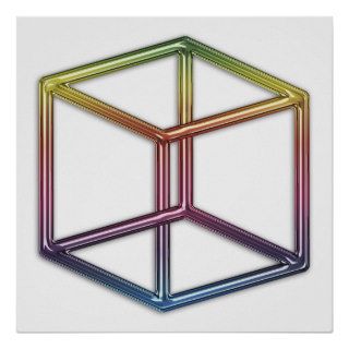 Optical Illusion   Impossible Cube Print