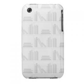 Pale Gray Books on Shelf. iPhone 3 Cover