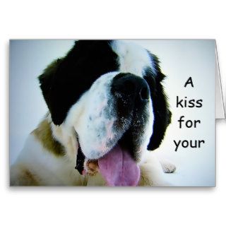 "A KISS FOR YOUR BIRTHDAY" ST. BERNARD STYLE CARDS