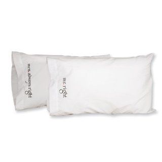 White Cotton Mr. and Mrs. Right Pillowcases Jewelry