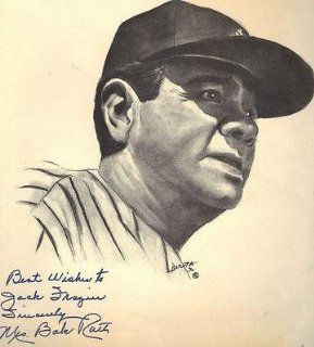 Mrs. Babe Ruth signed autographed Babe Ruth Print JSA   Autographed MLB Art at 's Sports Collectibles Store