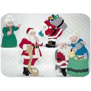 Woodworking Project Paper Plan to Build Santa with Mrs Claus Intarsia   Holiday Woodworking Project Plans  