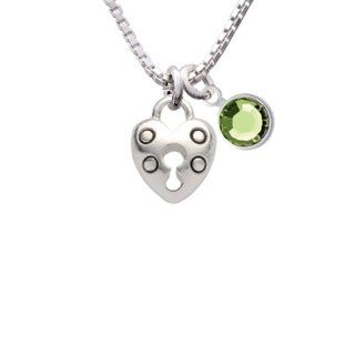 Small Heart Lock with Keyhole Charm Necklace with F1582 Delight & Co. Jewelry