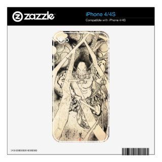 Cool classic vintage japanese demon ink tattoo iPhone 4 decals