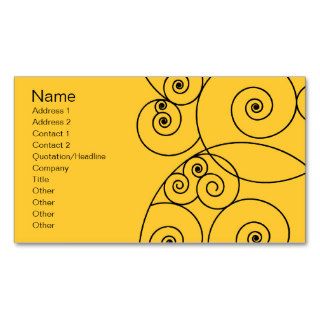 Swirls   Yellow Business Card