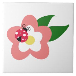 Ladybug on a flower clipart tiles