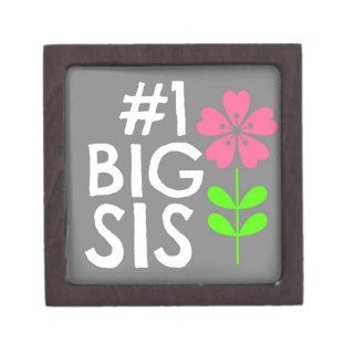 Girls Gray #1 Big Sister Flower Premium Jewelry Box