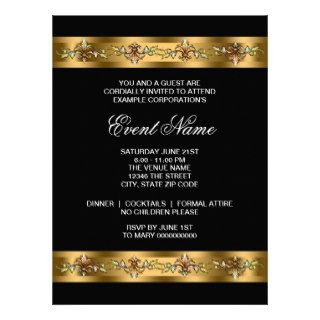 Black and Gold Corporate Party Event Template Invites