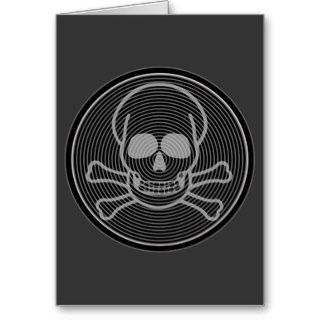 Grey Skull & Crossbones Emblem Card