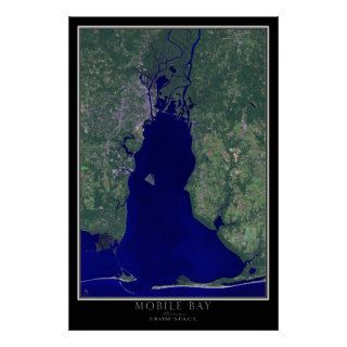 Mobile Bay Alabama Satellite Poster Map
