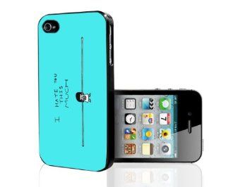 I Hate You This Much Arms Girl Teal Aqua Blue i4 iPhone 4 4s Hard Case Cell Phones & Accessories
