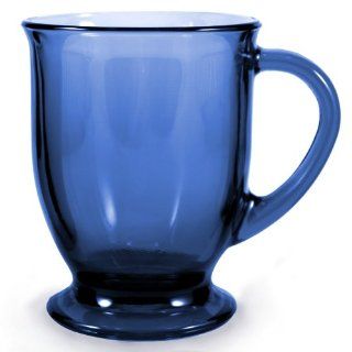 Anchor Hocking Blue Cafe Mug 16 Oz.   Blue Glass Mugs