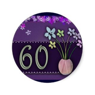 Happy 60th Birthday Round Sticker