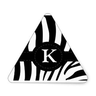 Zebra stripes monogram initial K custom Sticker