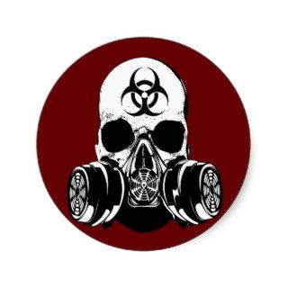 Biohazard Zombie Skull Stickers