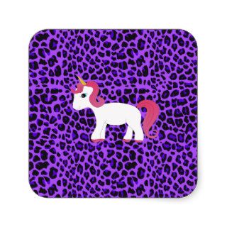 Cute unicorn purple leopard sticker
